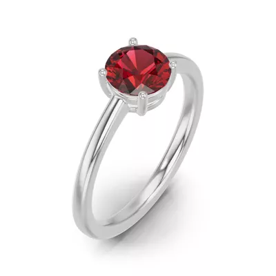 Round Garnet East-West Ring