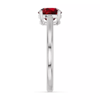 Round Garnet East-West Ring