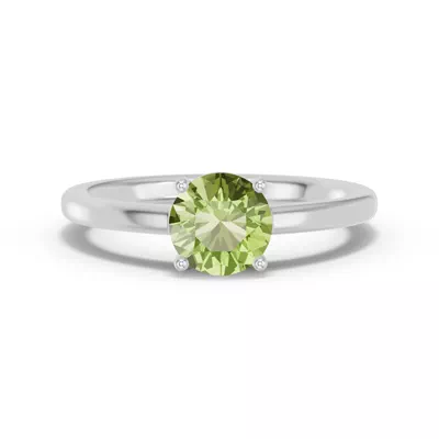 Round Peridot East-West Ring