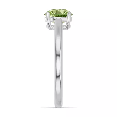 Round Peridot East-West Silver Ring