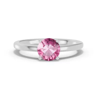 Round Pink Tourmaline East-West Ring