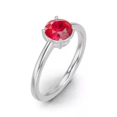 Round Ruby East-West Ring