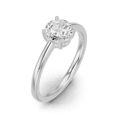 Round Lab Diamond East-West Silver Ring