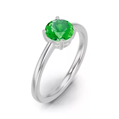 Round Tsavorite East-West Ring