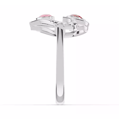 Duet Lab Pavé Heart Ring – Red & Pink