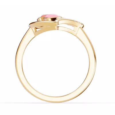 Duet Lab Pavé Heart Ring – Red & Pink