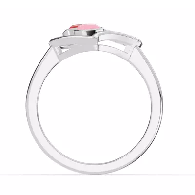 Duet Lab Pavé Heart Ring – Red & Pink