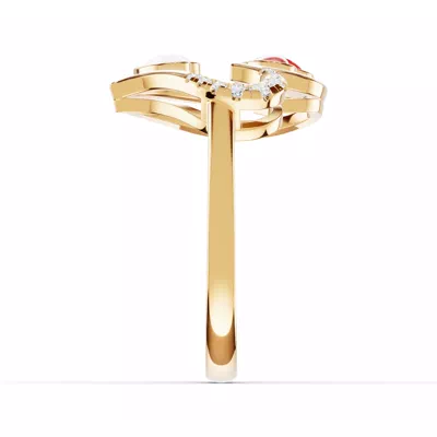 Duet Lab Pavé Heart Ring – Red & White
