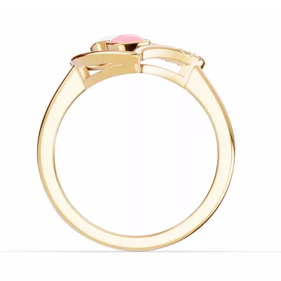 Duet Pavé Heart Ring – White & Pink