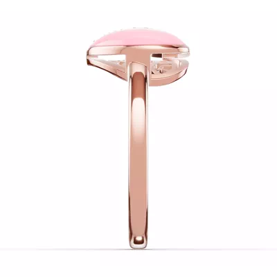 Amara Pink Ceramic Lab Pavé Heart Ring