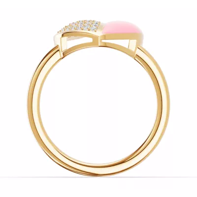 Amara Pink Ceramic Pavé Heart Ring