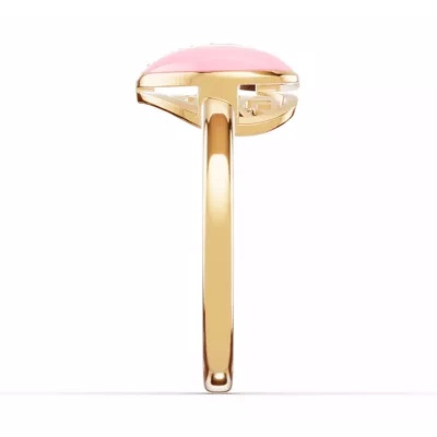 Amara Pink Ceramic Pavé Heart Ring