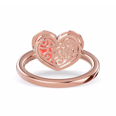 Amara Red Ceramic Lab Pavé Heart Ring