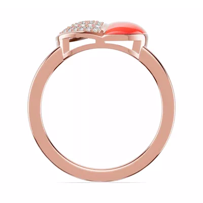 Amara Red Ceramic Lab Pavé Heart Ring