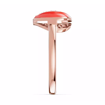 Amara Red Ceramic Pavé Heart Ring