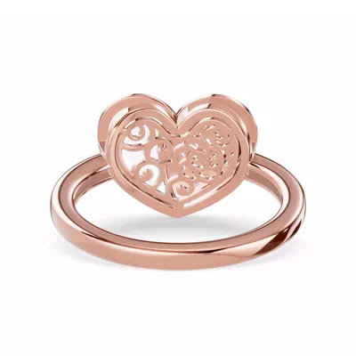 Amara White Ceramic Lab Pavé Heart Ring