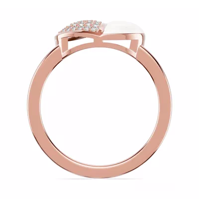 Amara White Ceramic Pavé Heart Ring