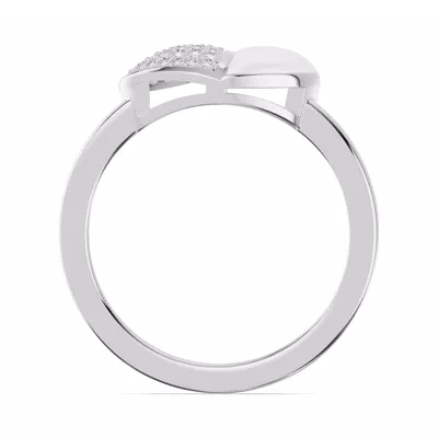 Amara White Ceramic Lab Pavé Heart Ring