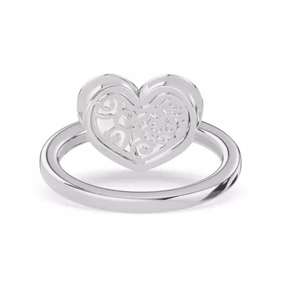 Amara White Ceramic Pavé Heart Ring