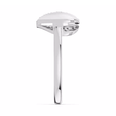 Amara White Ceramic Pavé Heart Ring