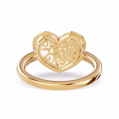 Amara White Ceramic Lab Pavé Heart Ring