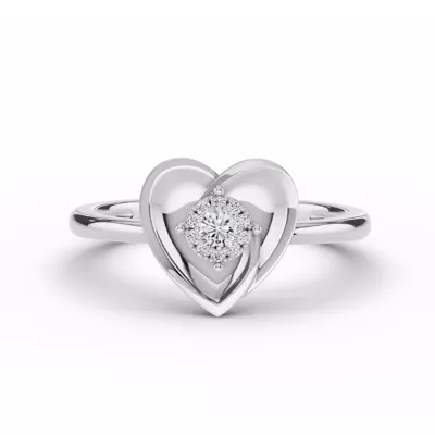 Spira Pavé Halo Heart Ring