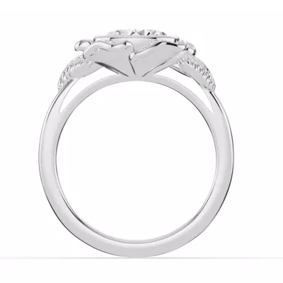 Rosette Bezel Halo Lab Diamond Engagement Ring