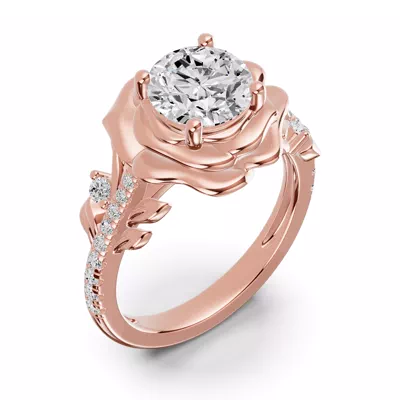 Camelia Floral Diamond Engagement Ring