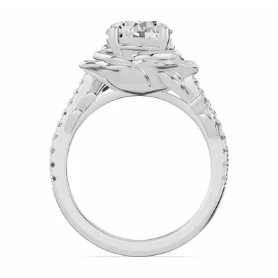 Camelia Floral Lab Diamond Engagement Ring
