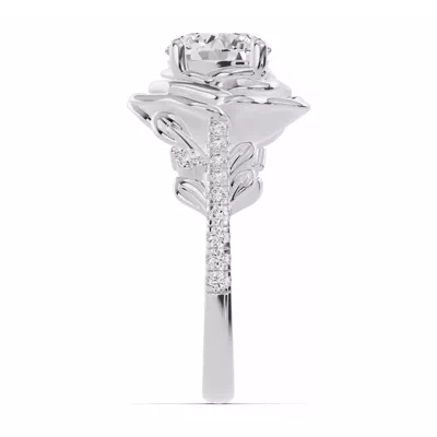 Camelia Floral Lab Diamond Engagement Ring