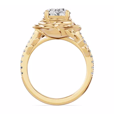 Camelia Floral Diamond Engagement Ring