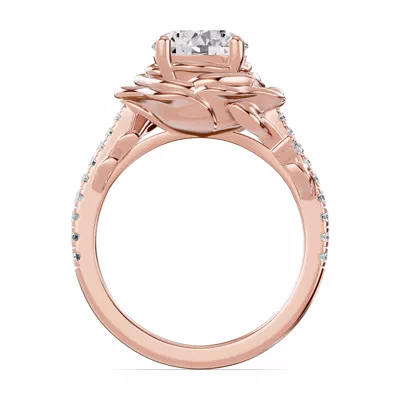 Camelia Floral Diamond Engagement Ring
