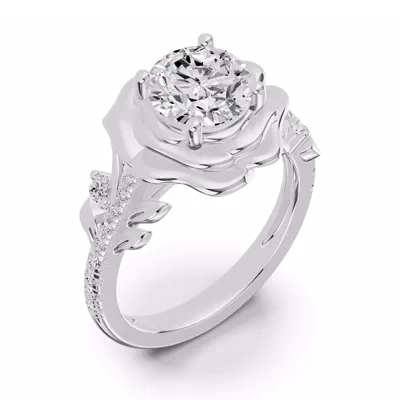 Camelia Floral Diamond Engagement Ring