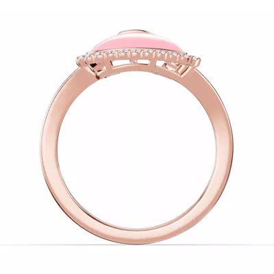Cherish Pink Lab Pavé Heart Ring
