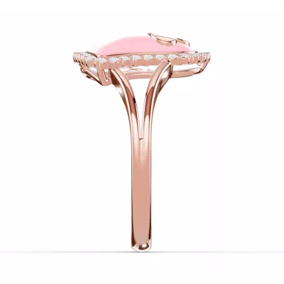 Cherish Pink Lab Pavé Heart Ring