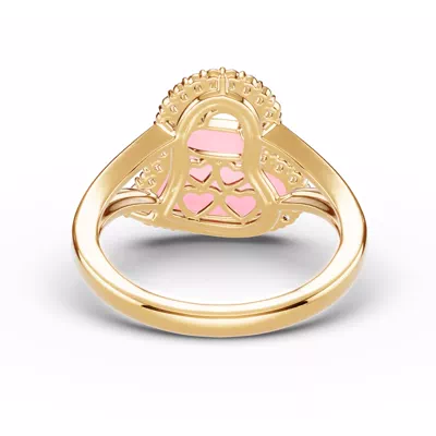 Cherish Pink Lab Pavé Heart Ring