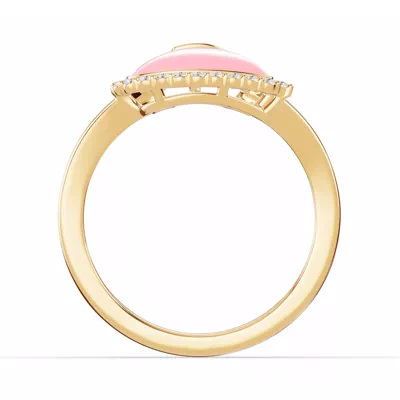 Cherish Pink Lab Pavé Heart Ring