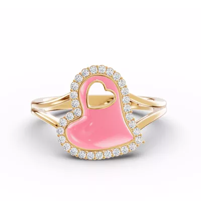 Cherish Pink Pavé Heart Ring