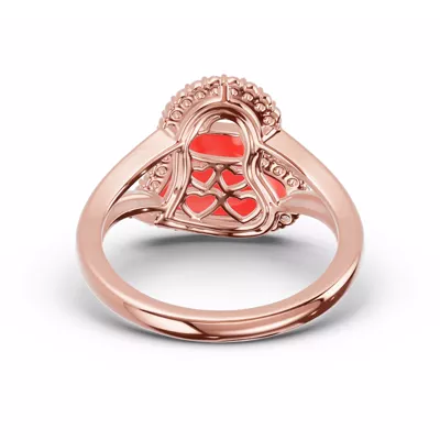 Cherish Red Lab Pavé Heart Ring