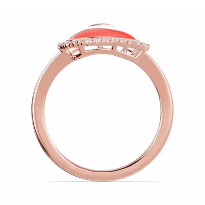Cherish Red Lab Pavé Heart Ring