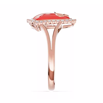 Cherish Red Lab Pavé Heart Ring