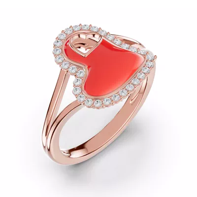 Cherish Red Pavé Heart Ring
