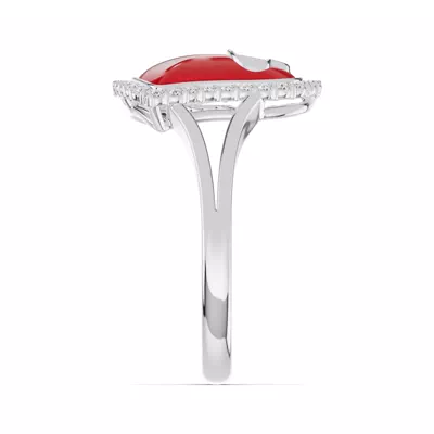 Cherish Red Lab Pavé Heart Ring