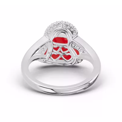 Cherish Red Pavé Heart Ring