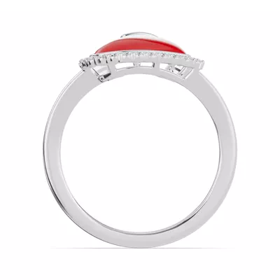 Cherish Red Pavé Heart Ring