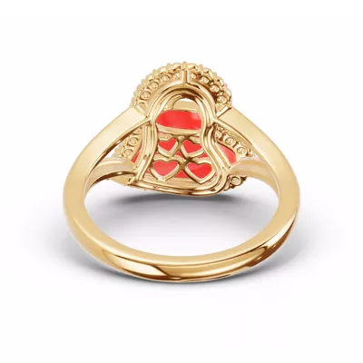 Cherish Red Pavé Heart Ring