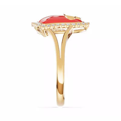 Cherish Red Pavé Heart Ring