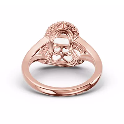 Cherish White Lab Pavé Heart Ring