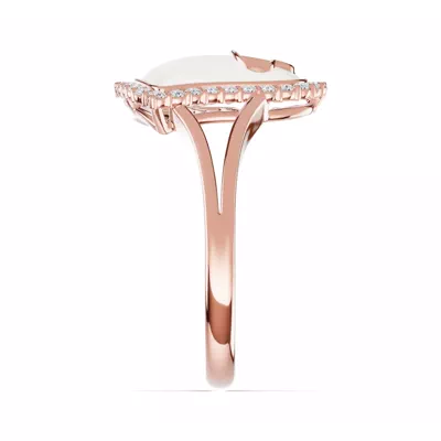 Cherish White Lab Pavé Heart Ring