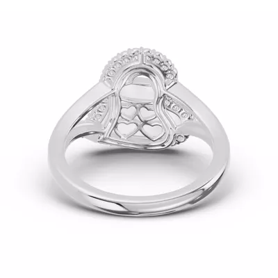 Cherish White Lab Pavé Heart Ring